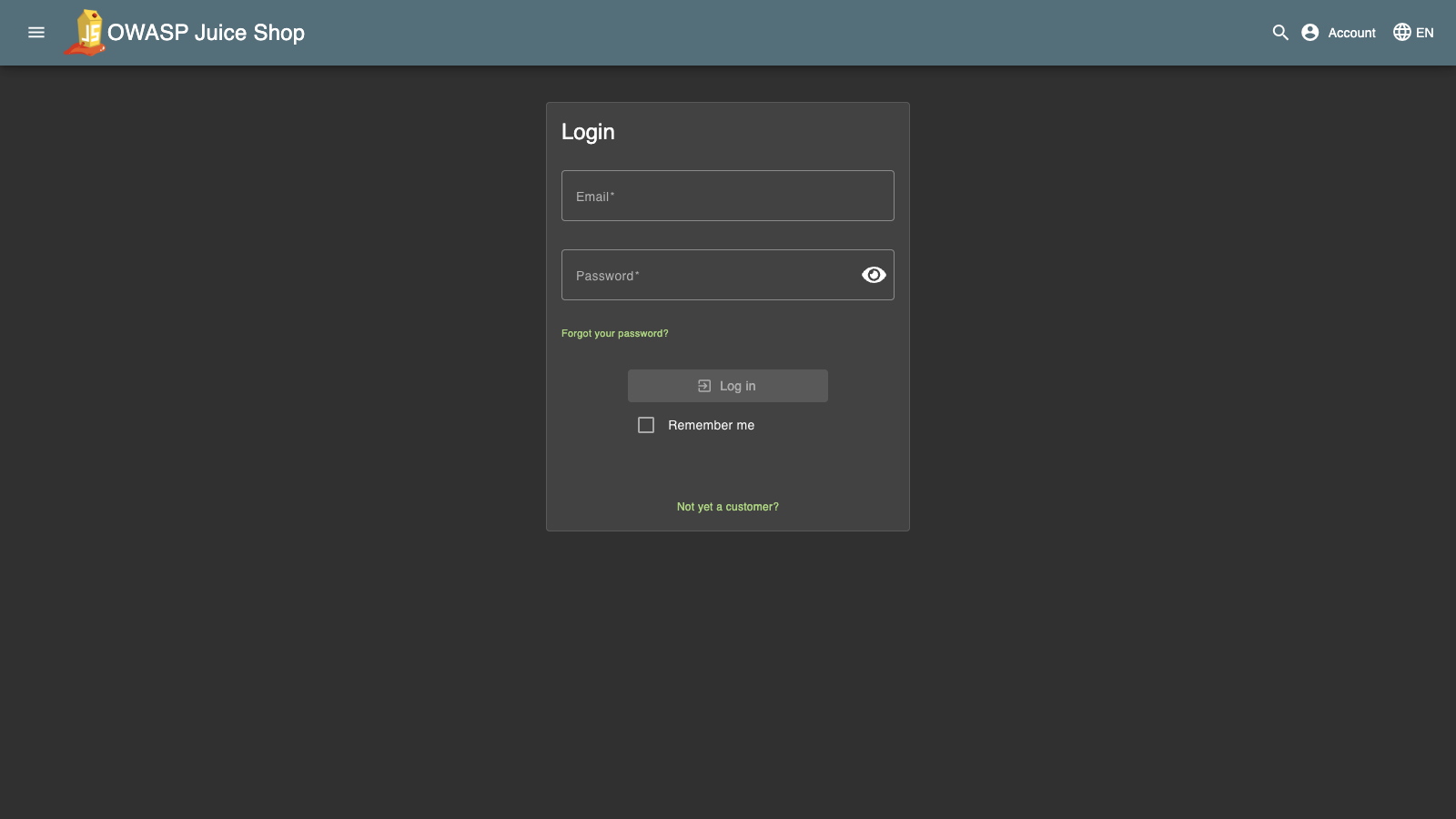 Login form